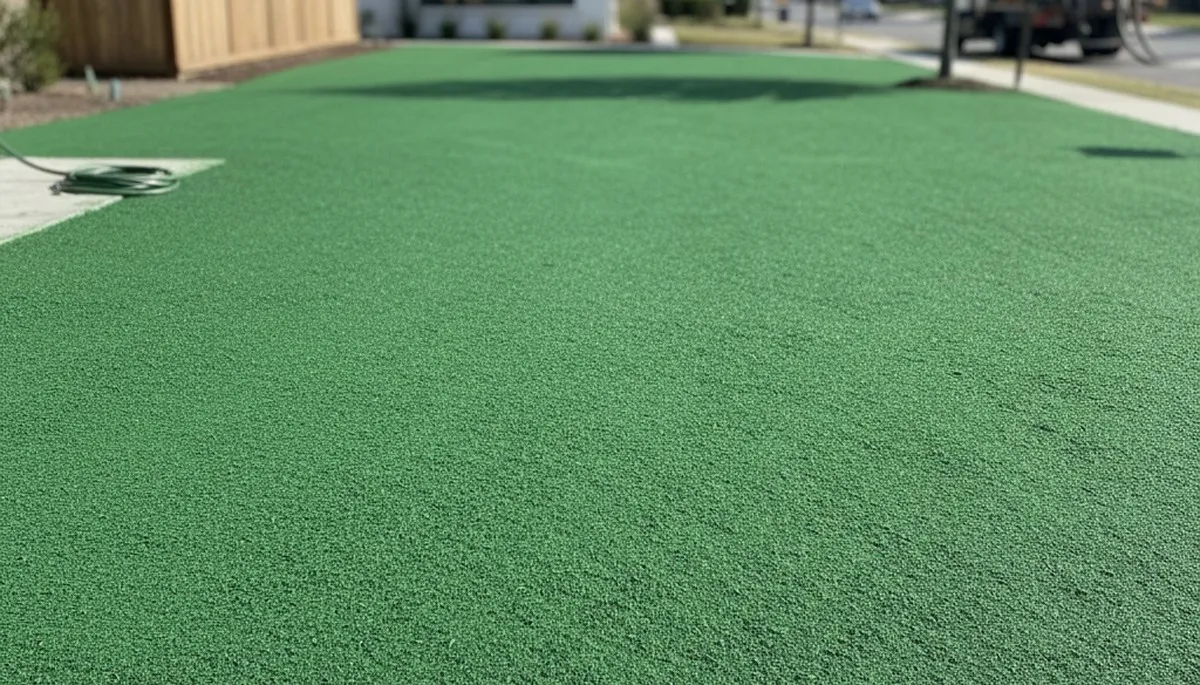 Fresh hydroseeding application on prepared soil in Myrtle Beach, SC by Chop Chop Landscaping